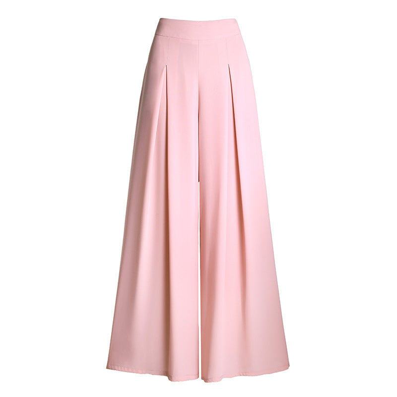 Ladies Loose Slim Culottes Chiffon Wide-Leg Pants