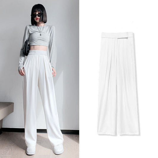 Summer Thin High Waist Loose Drape Straight Cool Cool Pants Casual Fairy Wide-leg Pants