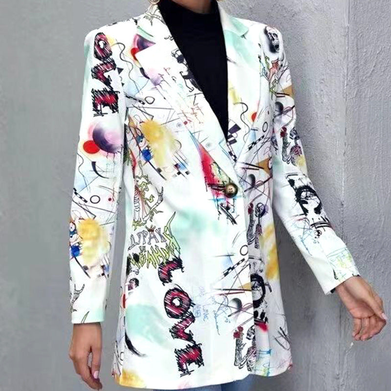 Printed Casual Printed Small Suit Jacket Women's Fashion Clothing