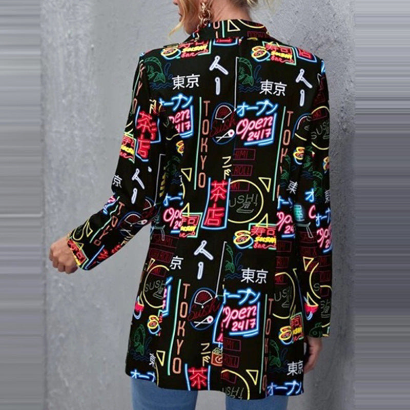 Printed Casual Printed Small Suit Jacket Women's Fashion Clothing