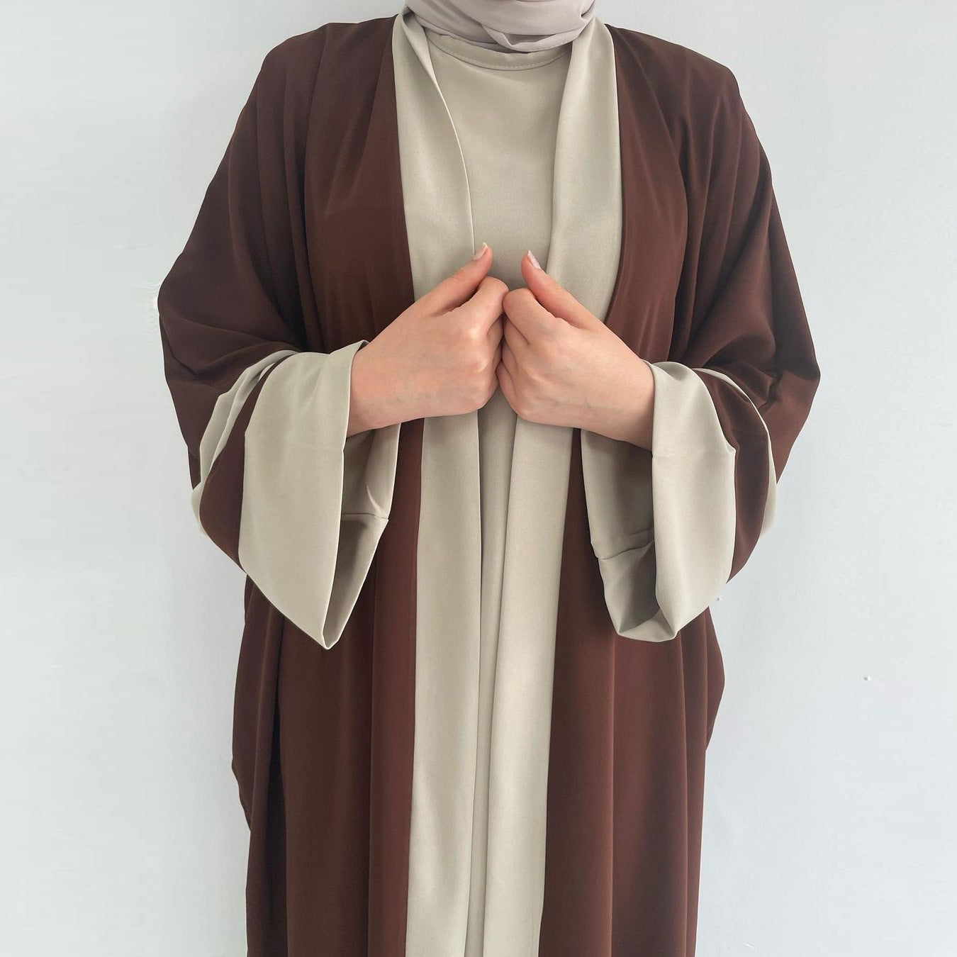 Women's Muslim Long Dress Abaya Two-piece Suit